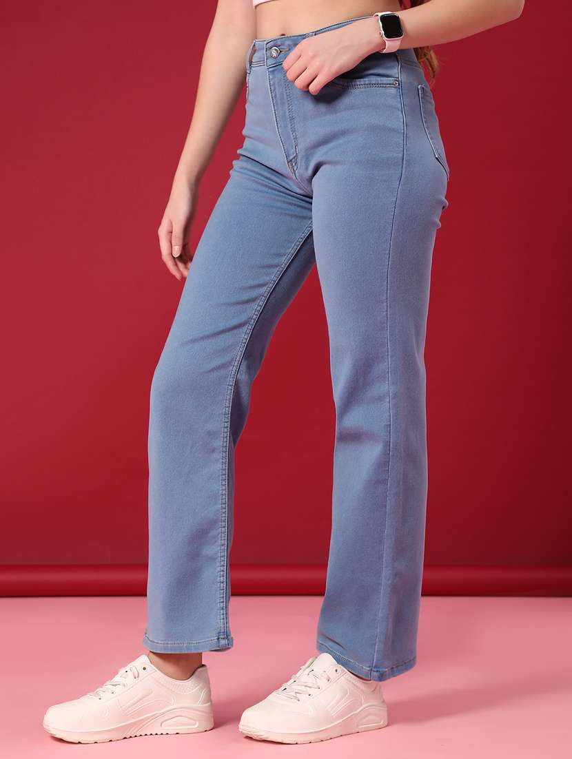 women solid high rise straight fit jean - 22083924 -  Standard Image - 2