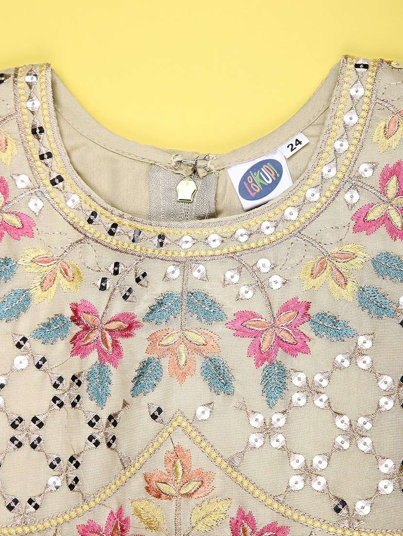 girls solid with work sleeveless lehenga choli set - 22083986 -  Standard Image - 2