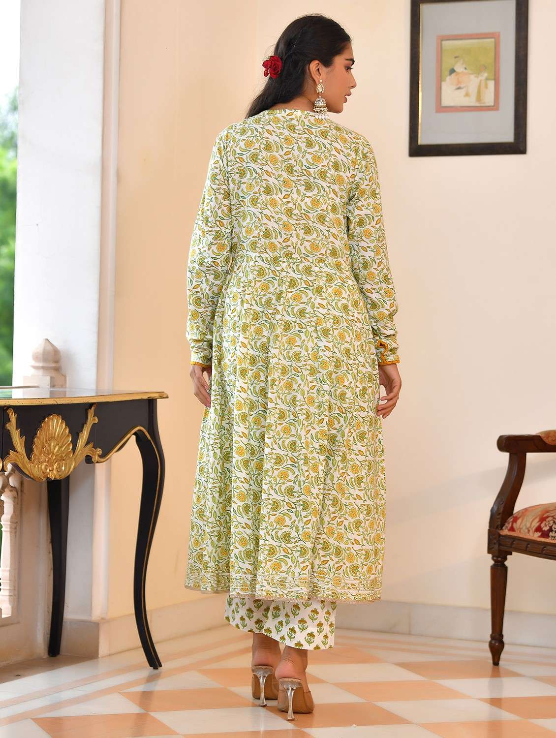 women floral printed long sleeve kurta pant with dupatta set - 22084016 - Standard Image - 2