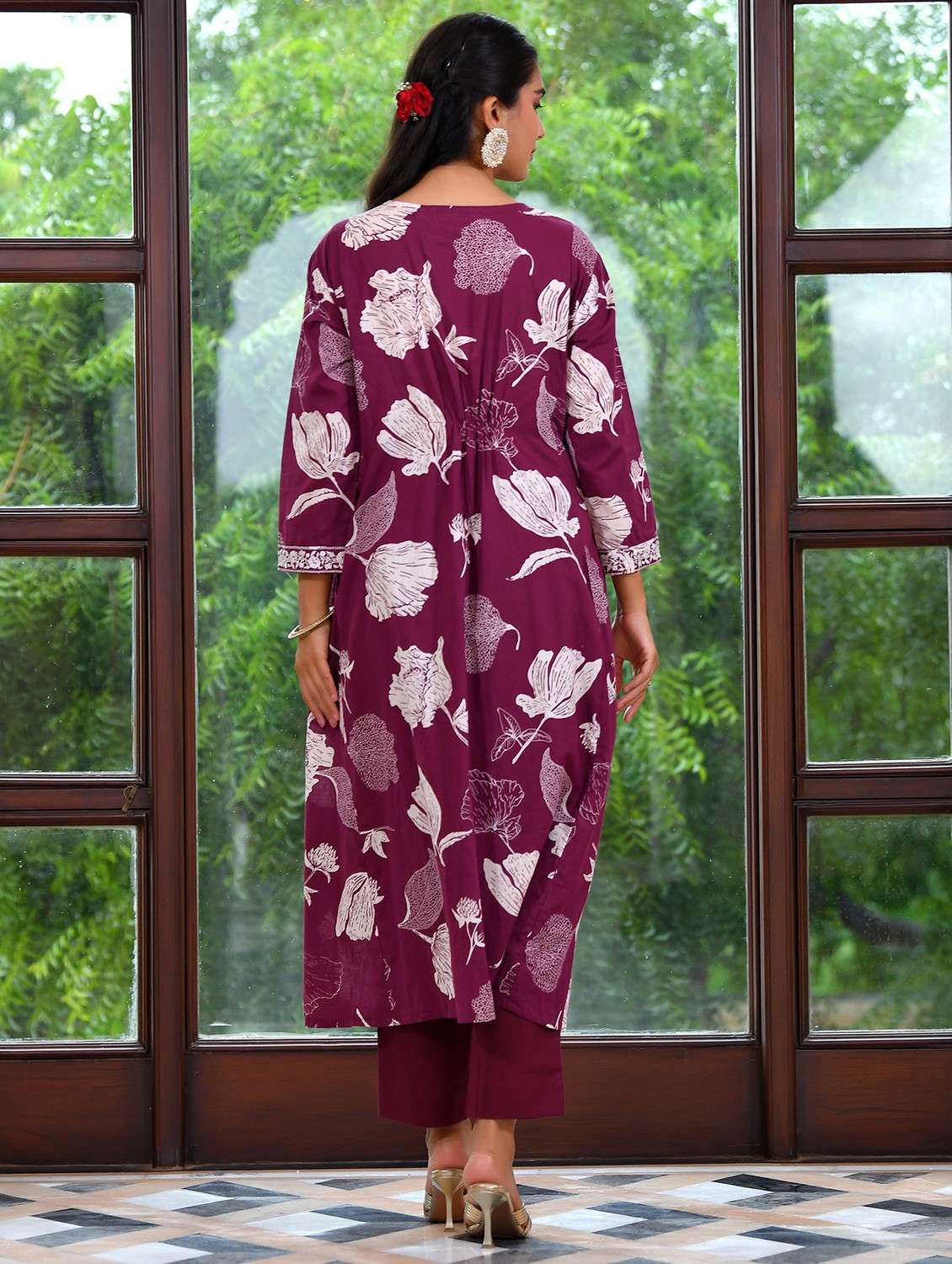 women floral printed long sleeve kurta pant with dupatta set - 22084025 - Standard Image - 2