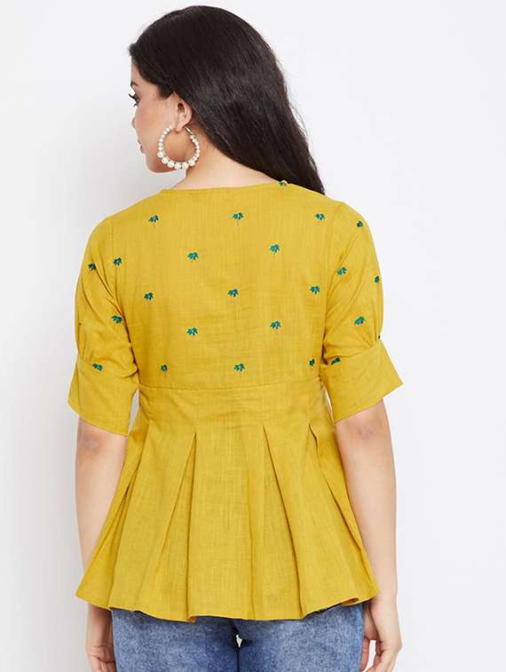 women embroidered short sleeve a-line top - 22084067 -  Standard Image - 2