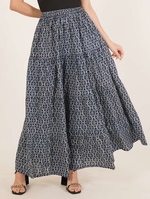 women printed high rise tiered skirt - 22084097 -  Standard Image - 0