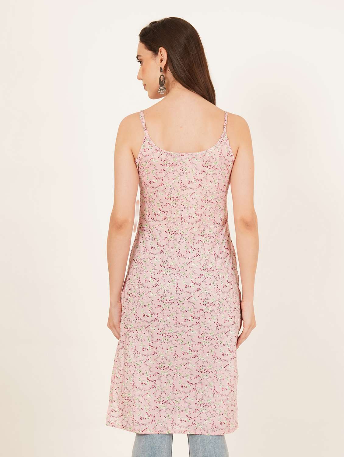 women floral printed sleeveless straight kurta - 22084201 - Standard Image - 2
