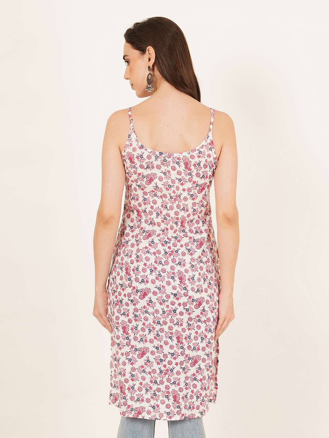 women floral printed sleeveless straight kurta - 22084202 - Standard Image - 2