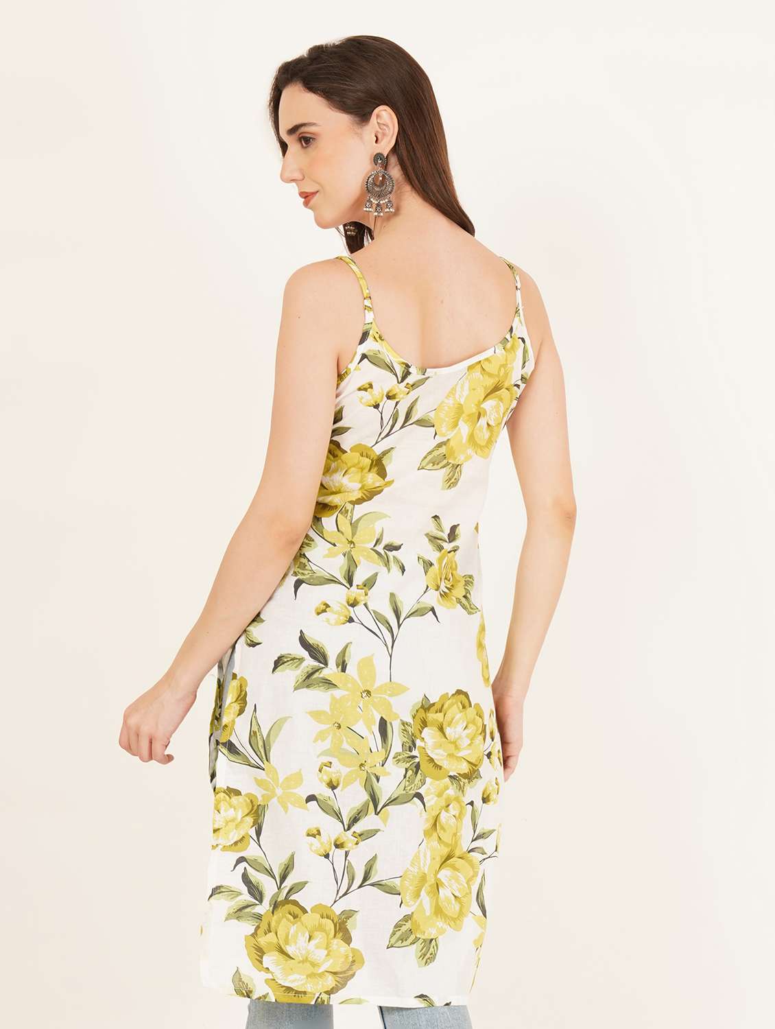 women floral printed sleeveless straight kurta - 22084203 - Standard Image - 2