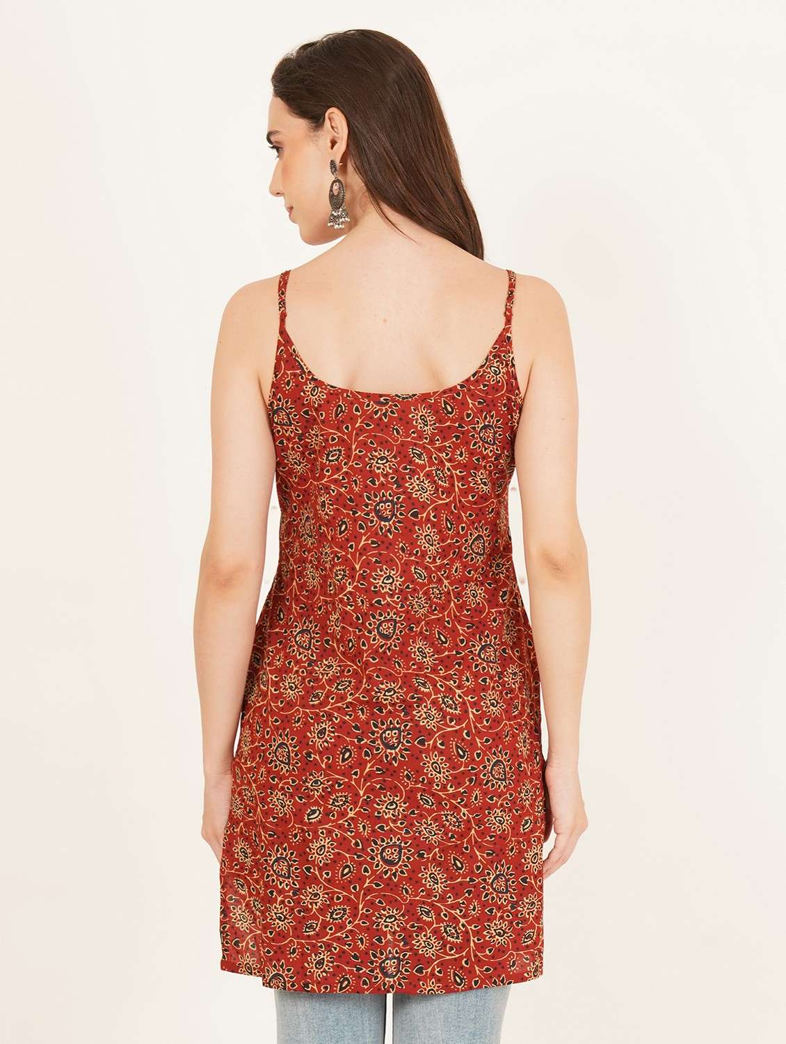 women printed sleeveless straight kurti - 22084206 - Standard Image - 2