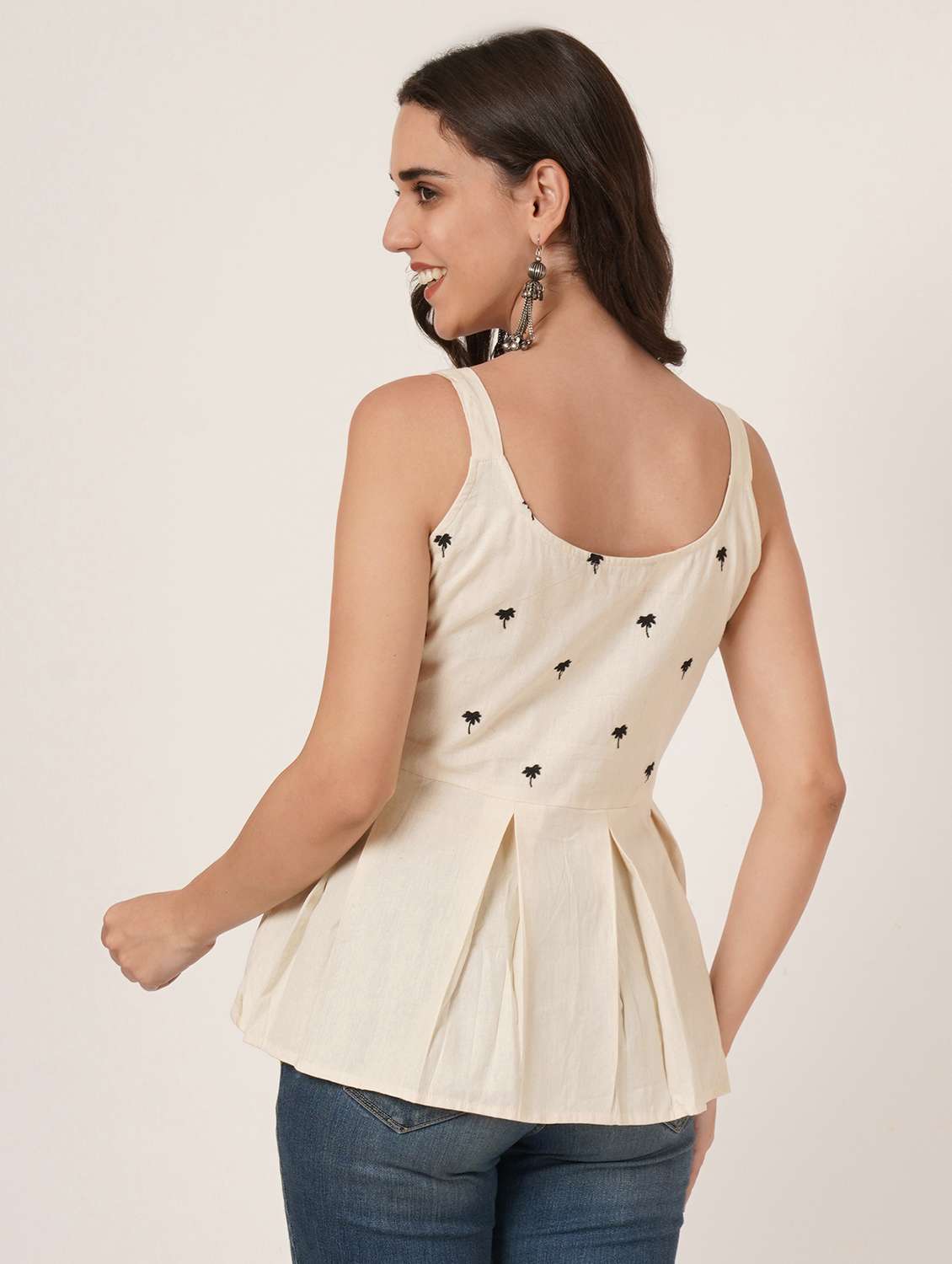 women embroidered shoulder strap a-line kurti - 22084225 - Standard Image - 2