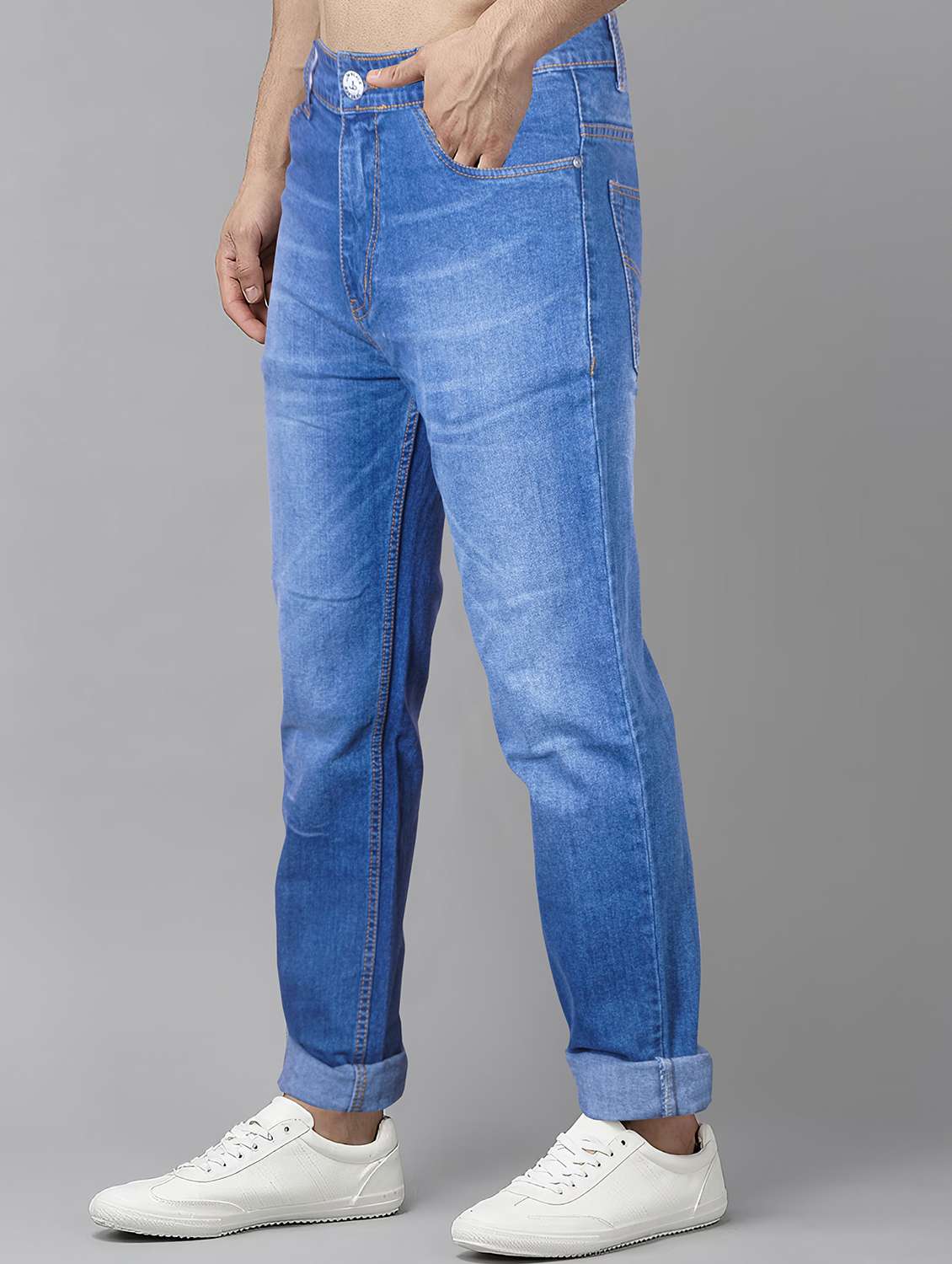 men washed mid rise full length jeans - 22084518 -  Standard Image - 2