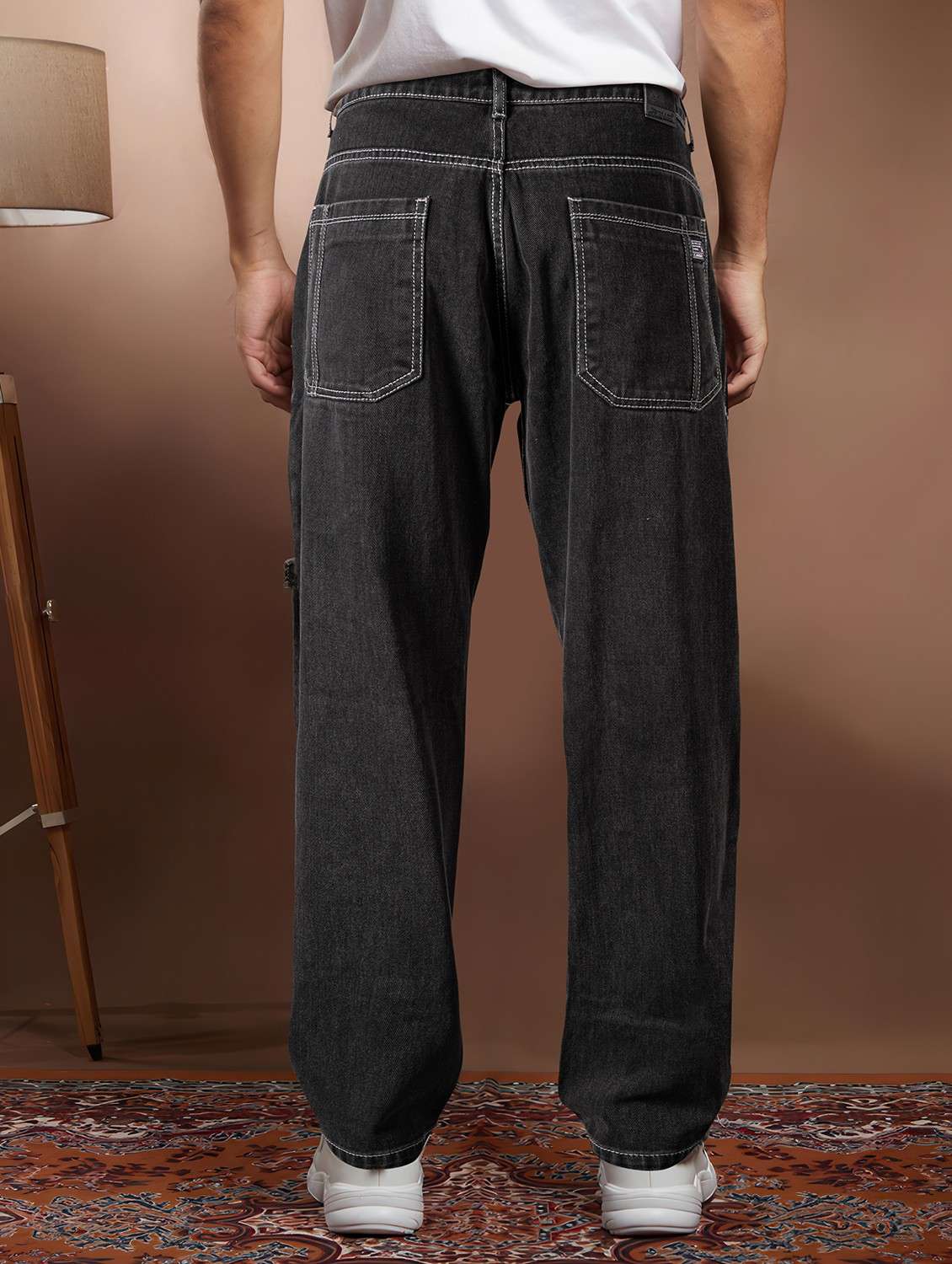 men plain mid rise full length jeans - 22084519 -  Standard Image - 2