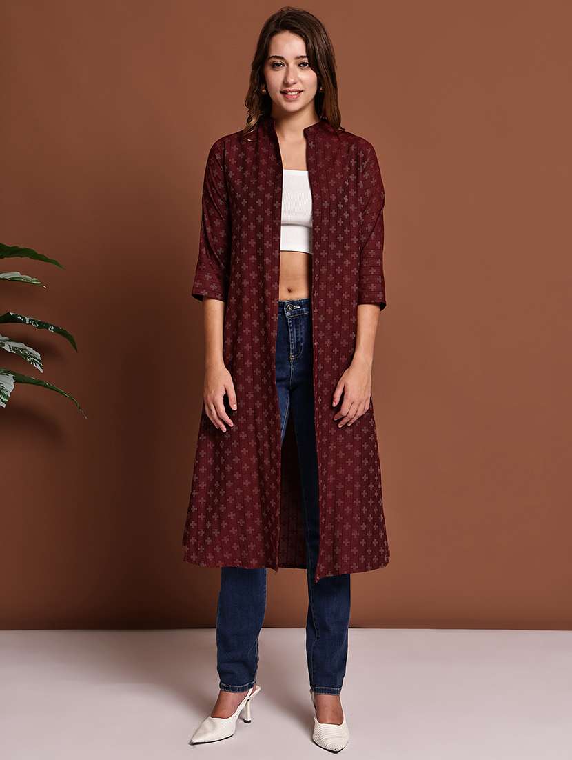 maroon cotton shrug