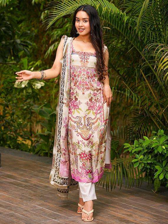 women printed sleeveless kurta pant with dupatta set - 22084531 -  Standard Image - 2