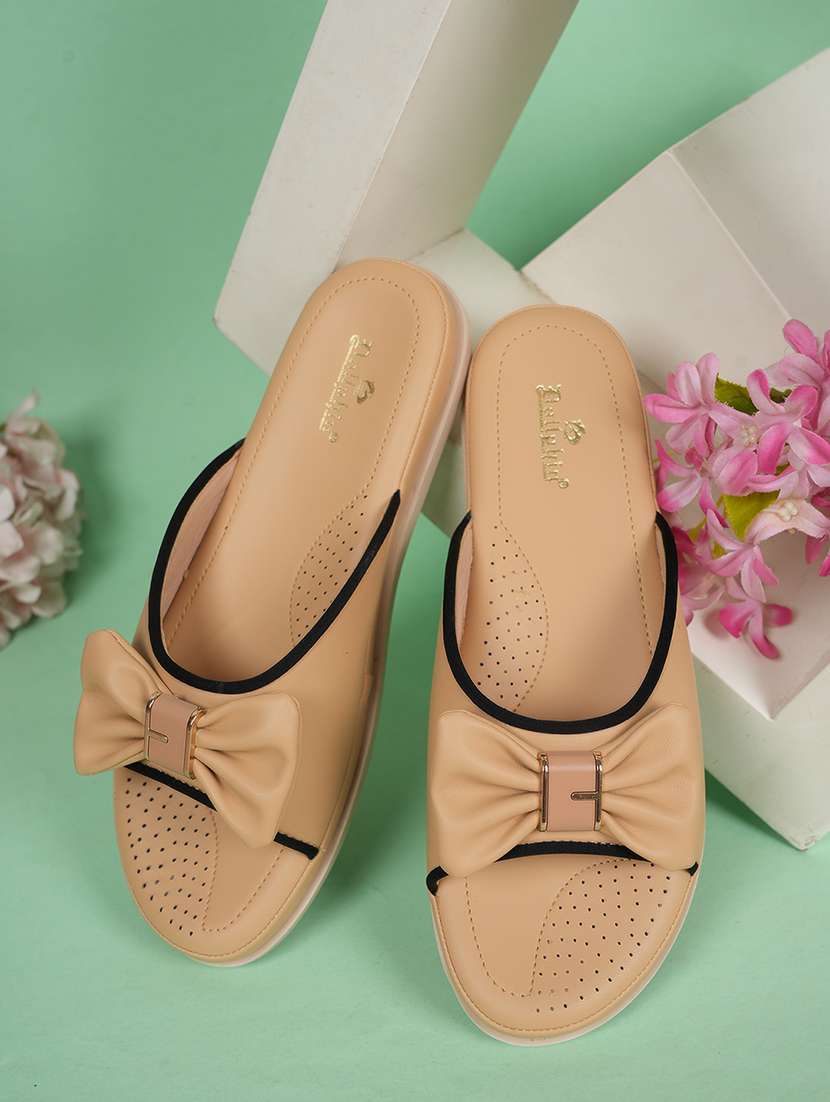 women solid slip on wedges