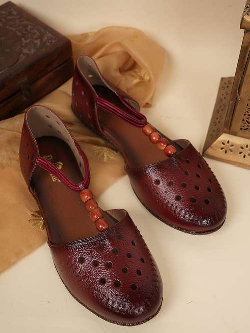 women maroon slip on sandal - 22084650 - Standard Image - 0