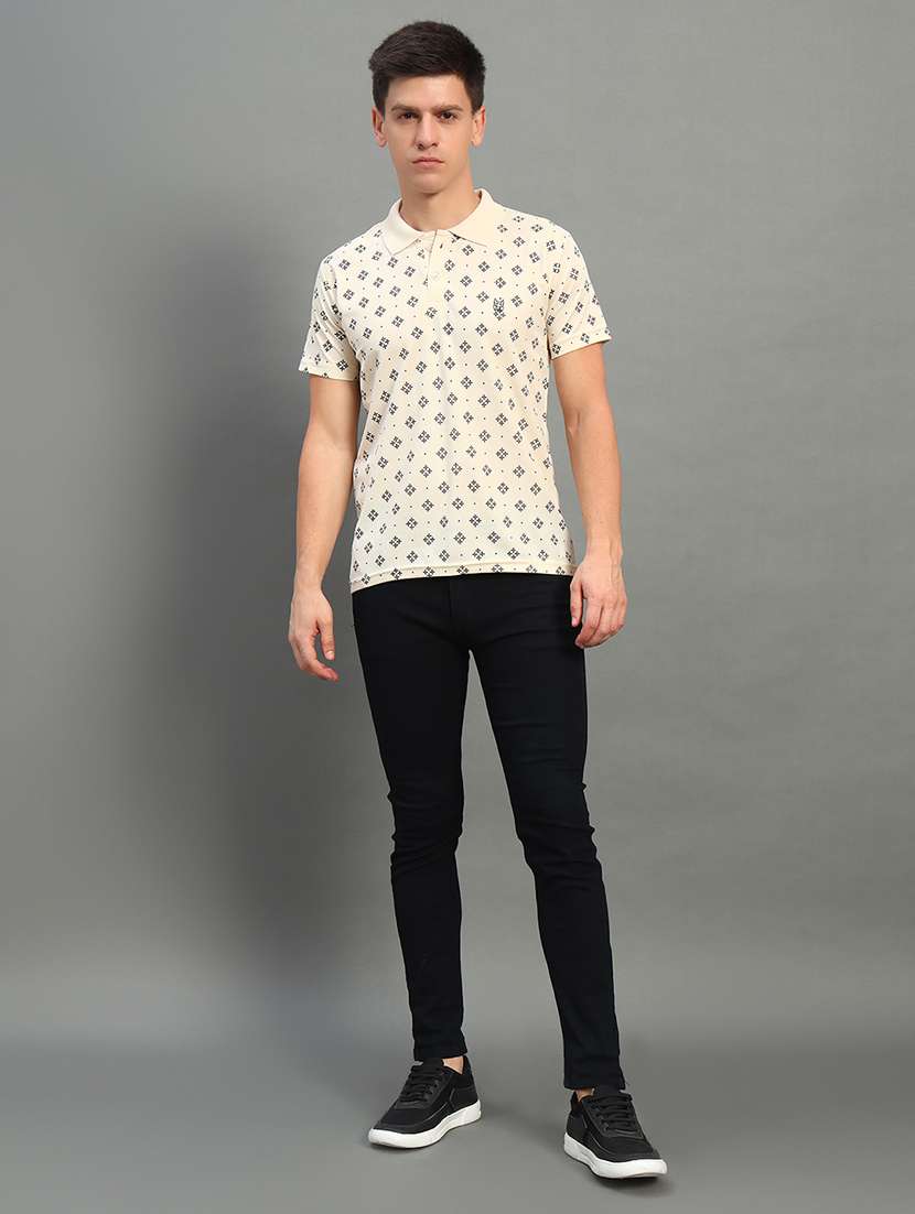 men printed short sleeve regular fit polo t-shirt - 22084676 -  Standard Image - 2