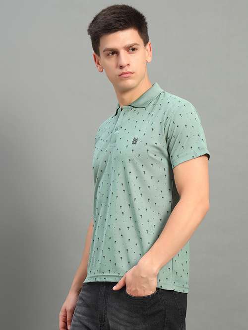 men printed short sleeve regular fit polo t-shirt - 22084677 - Standard Image - 0