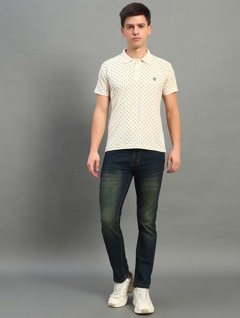 men printed short sleeve regular fit polo t-shirt - 22084684 -  Standard Image - 2