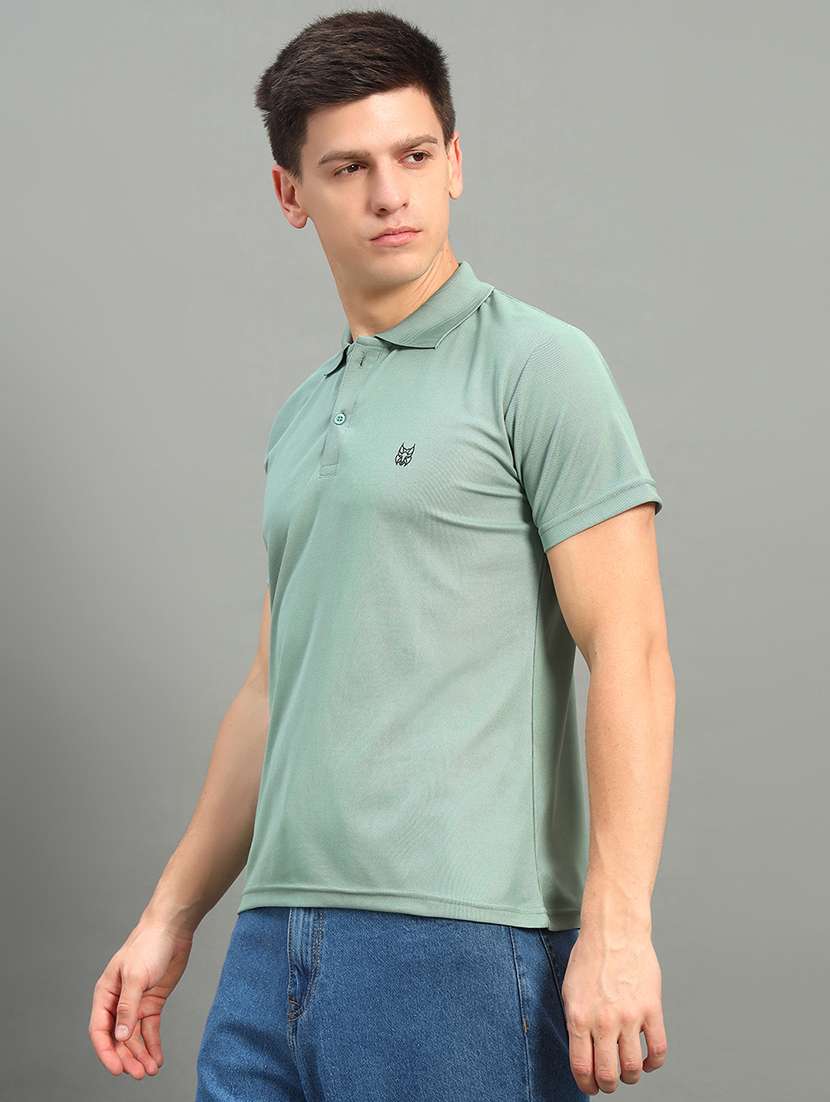 men solid short sleeve regular fit polo t-shirt