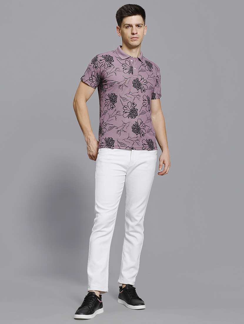men printed short sleeve regular fit polo t-shirt - 22084694 -  Standard Image - 2