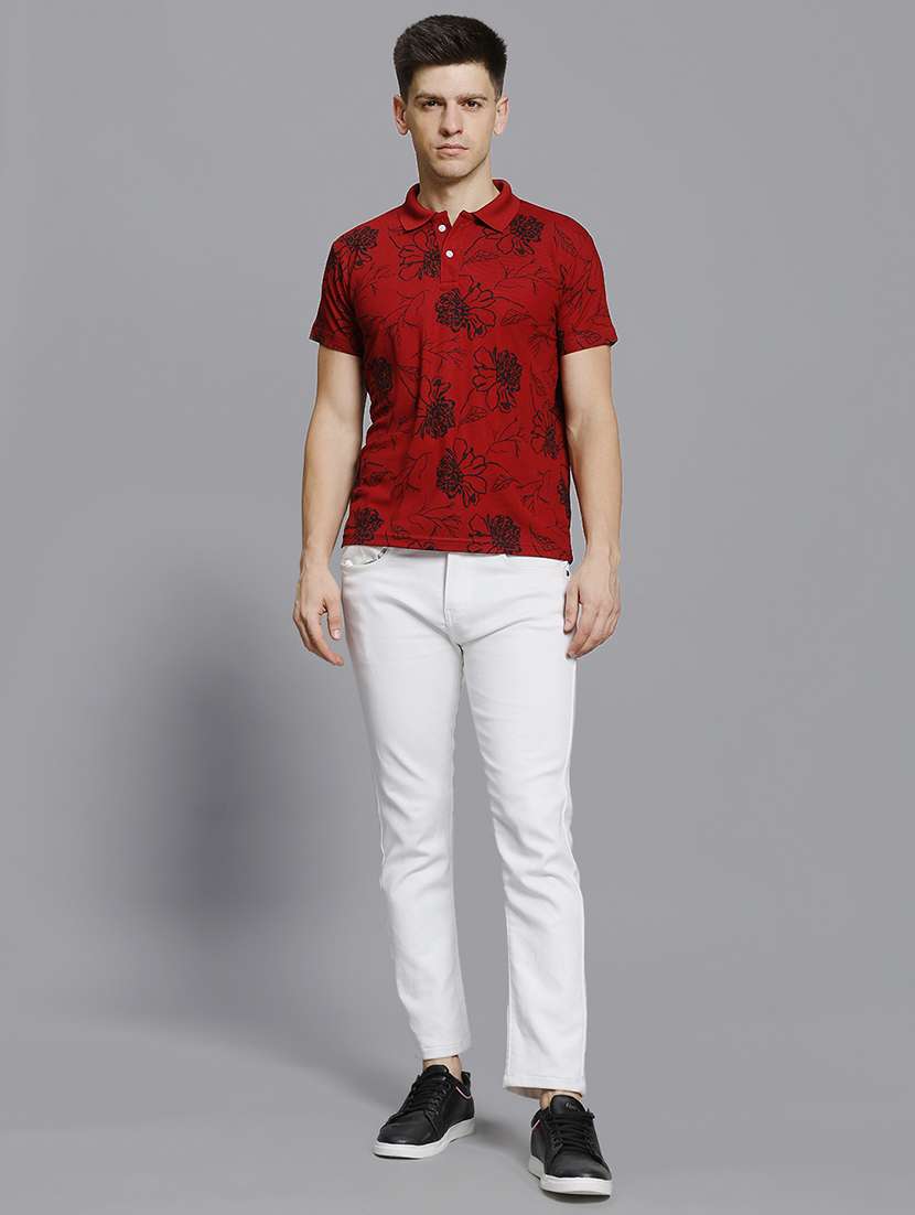 men printed short sleeve regular fit polo t-shirt - 22084695 -  Standard Image - 2