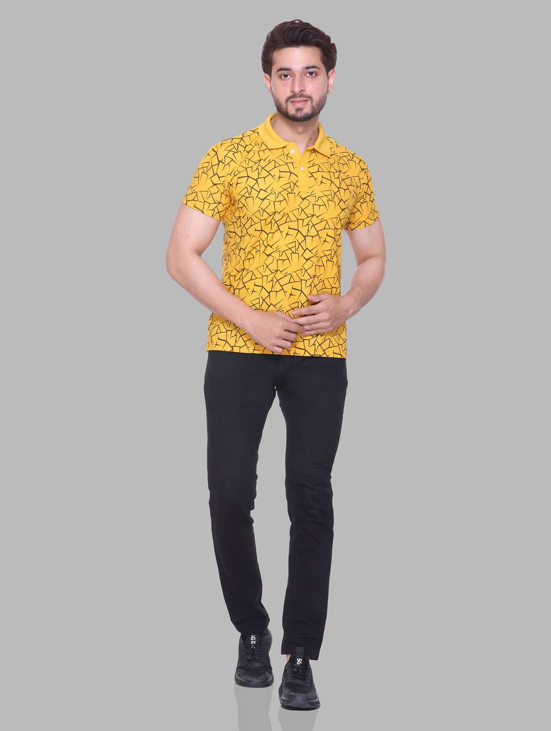 men printed short sleeve regular fit polo t-shirt - 22084713 -  Standard Image - 2