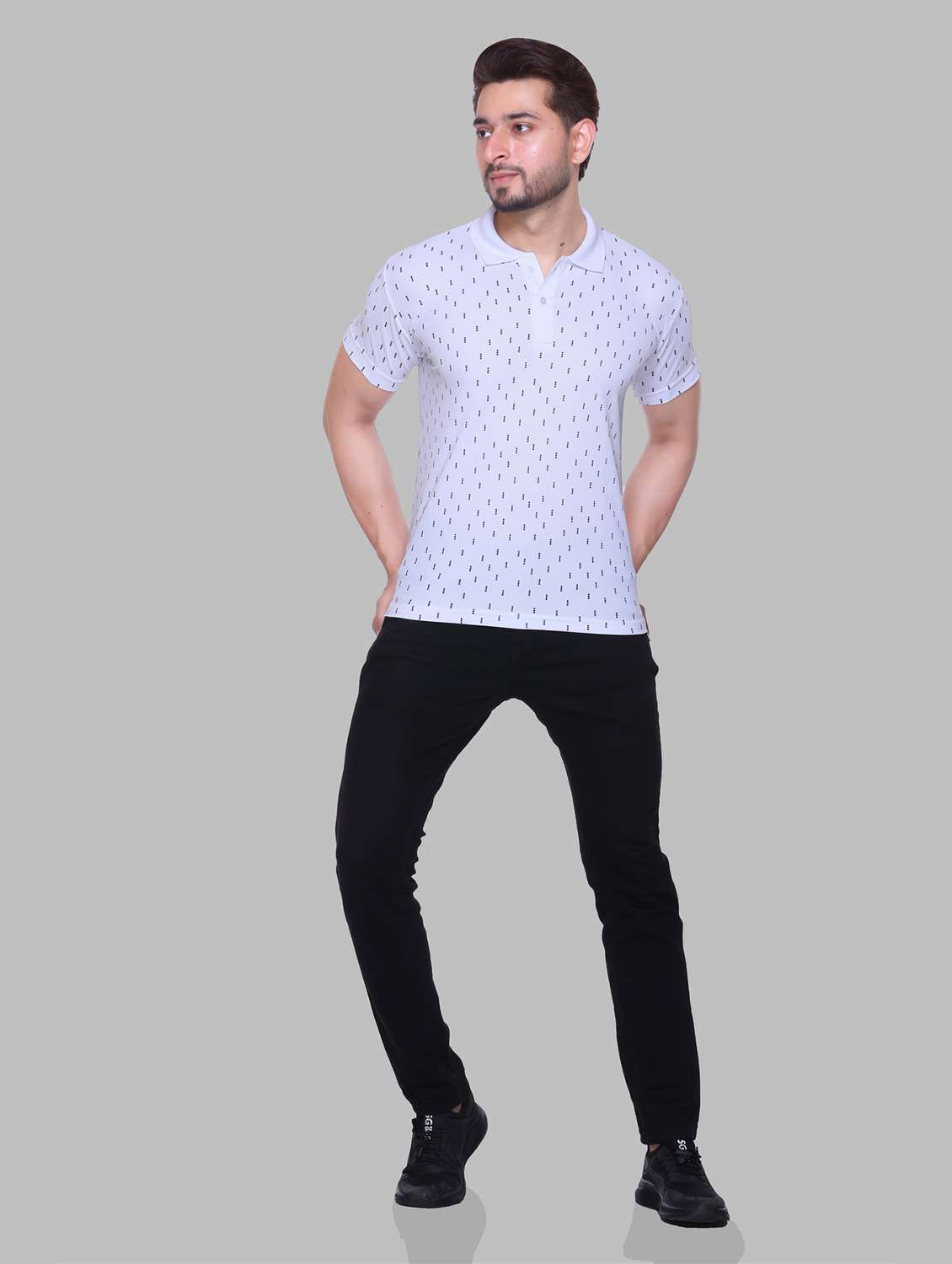 men printed short sleeve regular fit polo t-shirt - 22084715 -  Standard Image - 2