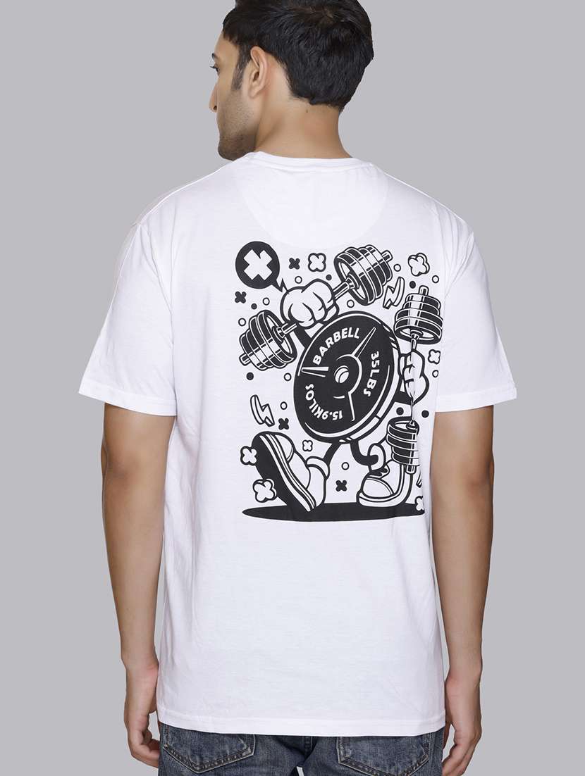 men back print round neck regular fit t-shirt