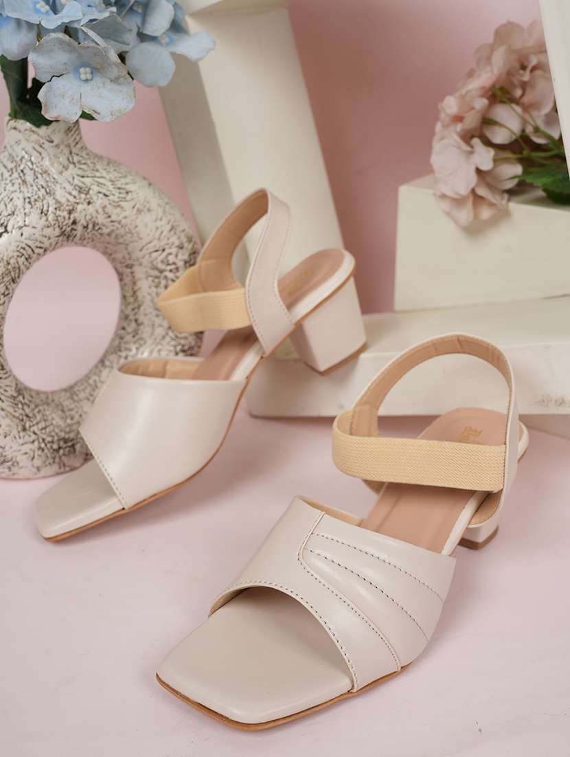 women solid back strap block heel sandals - 22084751 - Zoom Image - 0