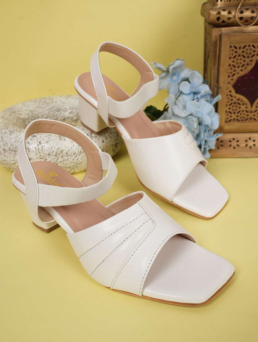 women solid back strap block heel sandals - 22084753 - Zoom Image - 0