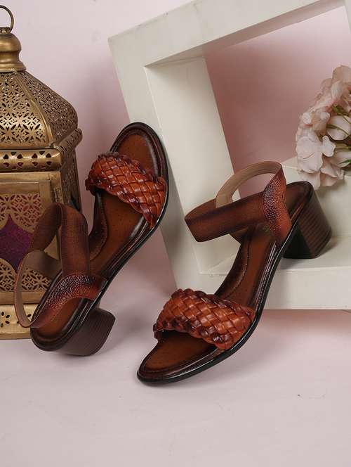 women solid back strap block heel sandals - 22084755 - Standard Image - 0