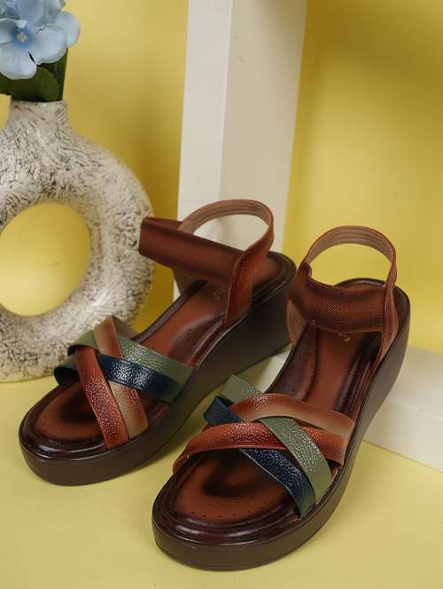 women solid back strap platform wedges - 22084759 -  Standard Image - 0