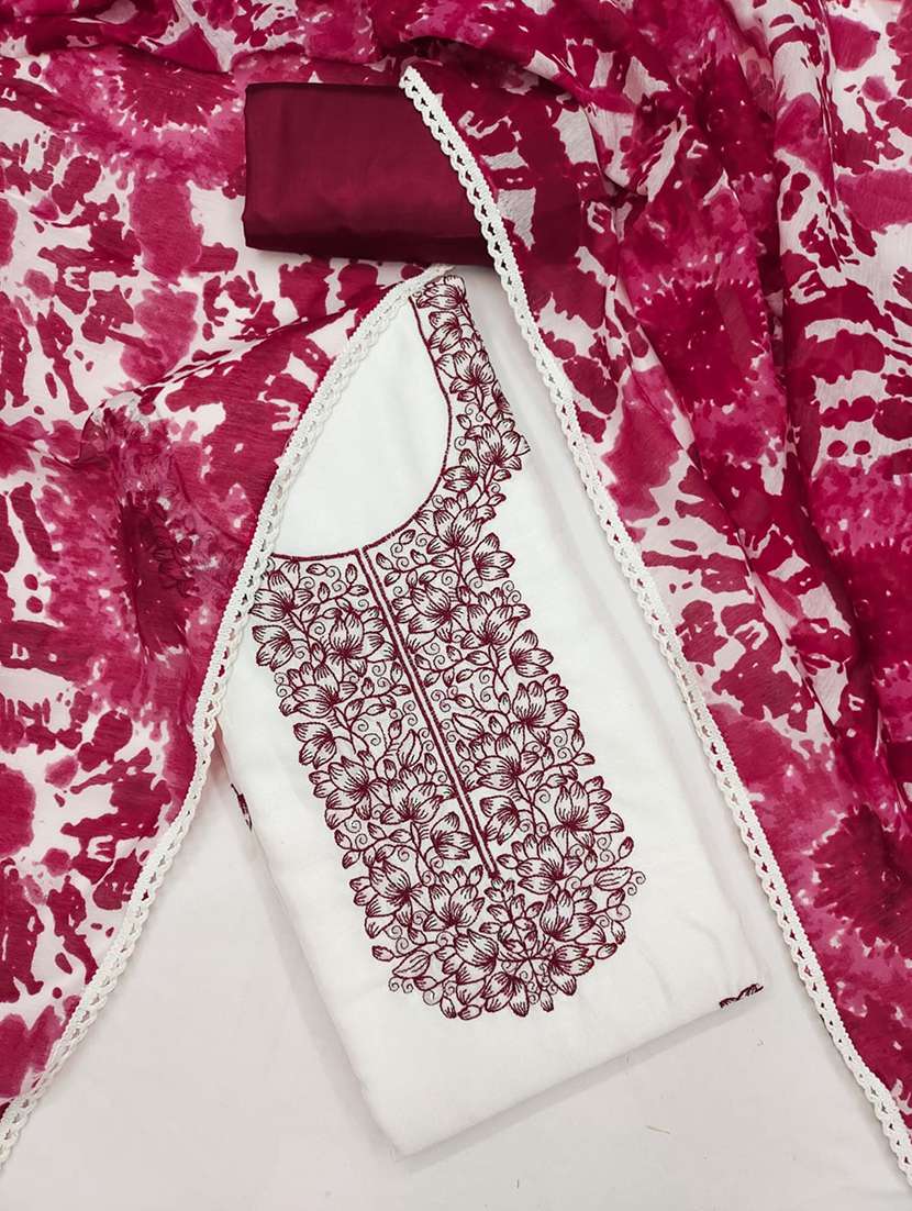 women solid with work unstitched suit set - 22084767 -  Standard Image - 2