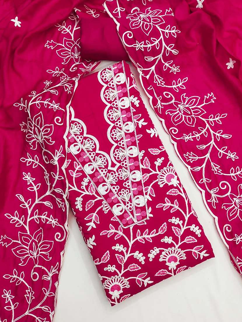 women solid with work unstitched suit set - 22084779 -  Standard Image - 2