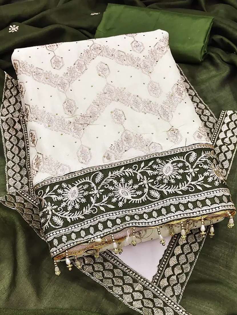 women solid with work unstitched suit set - 22084786 -  Standard Image - 2