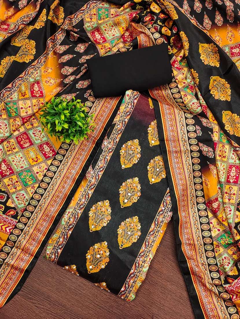 women printed embroidered unstitched suit set - 22084794 -  Standard Image - 2