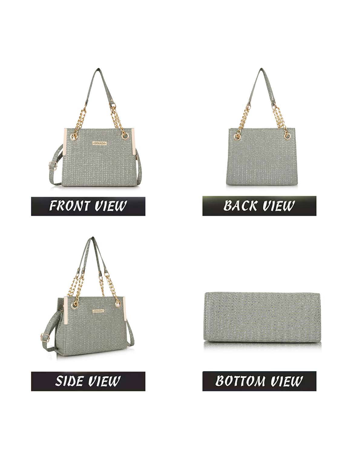 quilted green polyester party handbag - 22084795 - Standard Image - 2