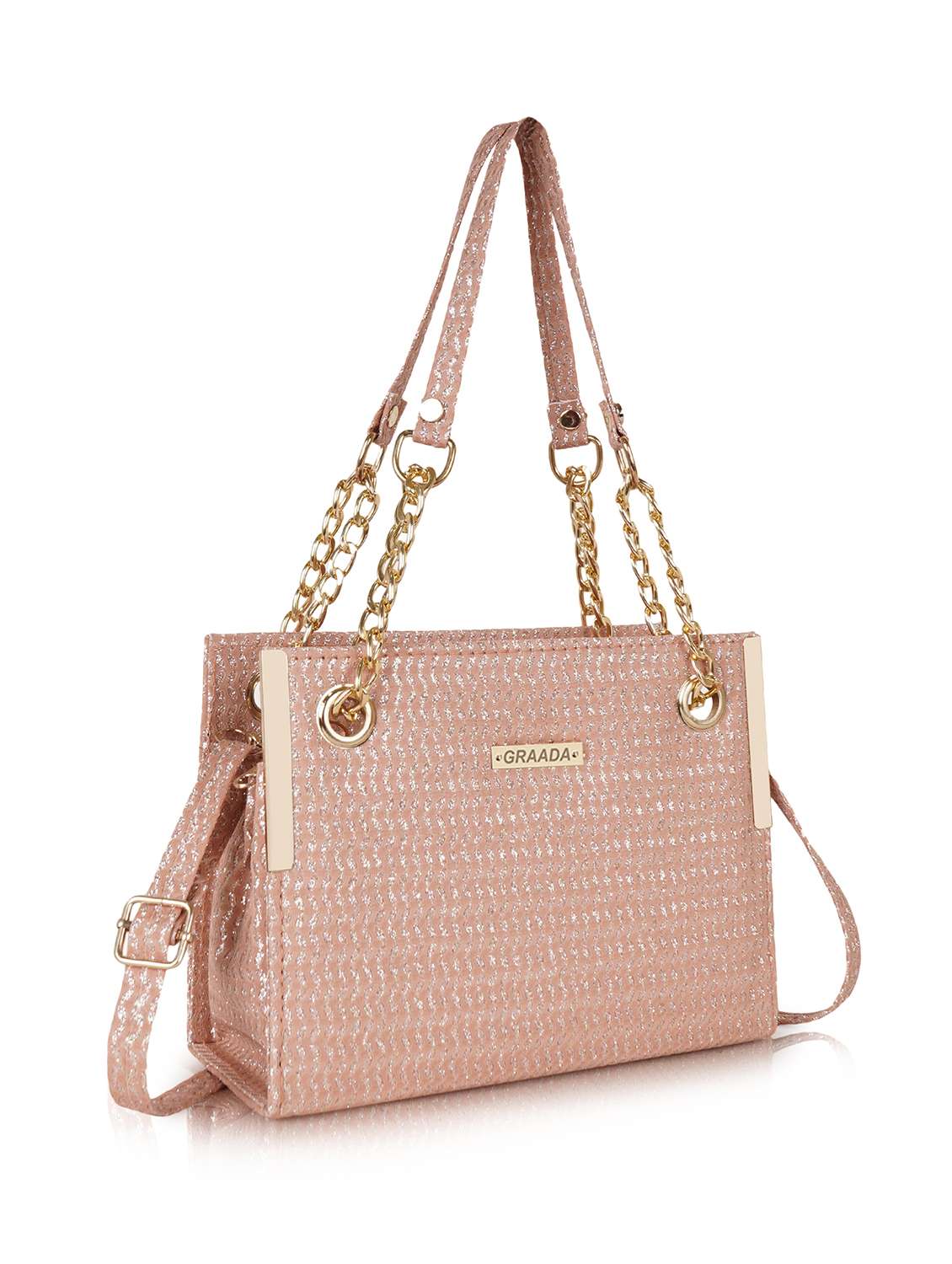 quilted pink polyester party handbag - 22084800 - Standard Image - 2
