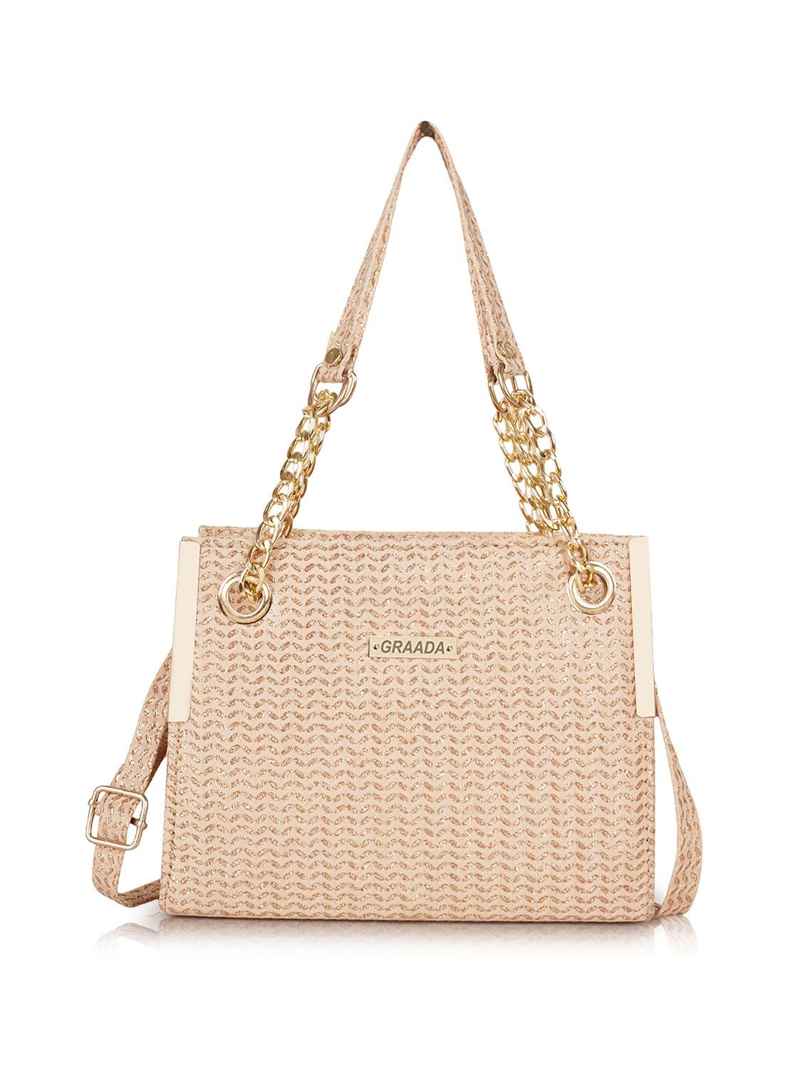 quilted gold polyester party handbag - 22084801 -  Zoom Image - 0