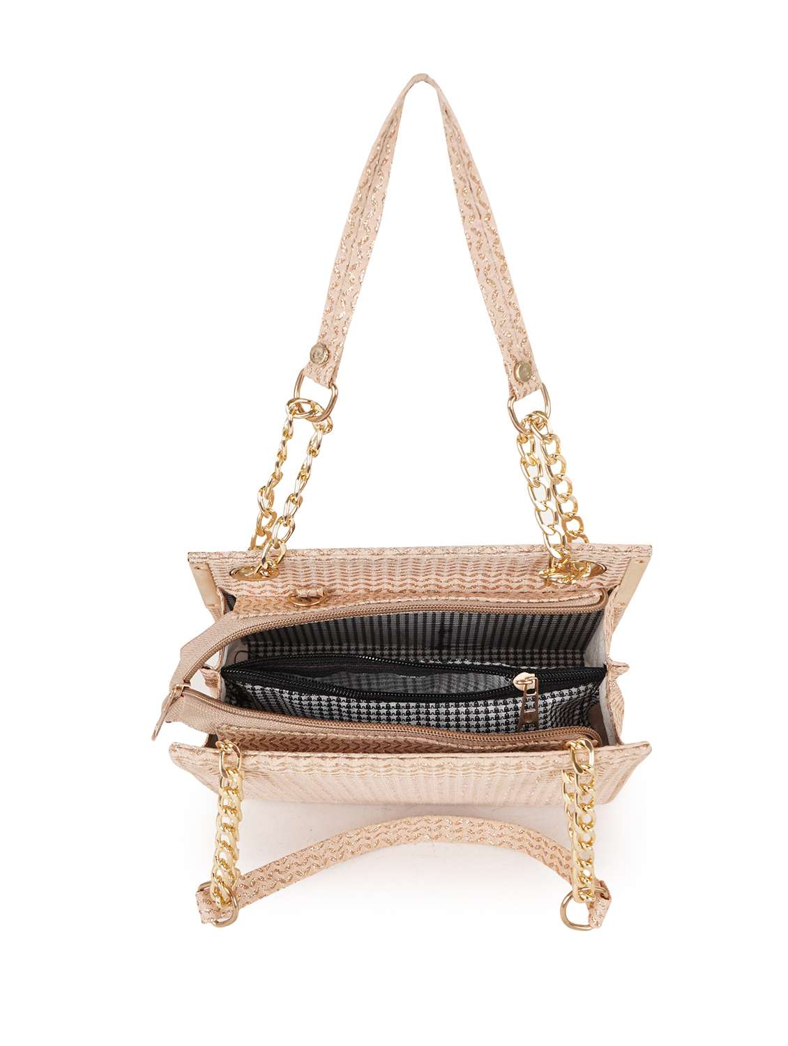 quilted gold polyester party handbag - 22084801 - Standard Image - 2