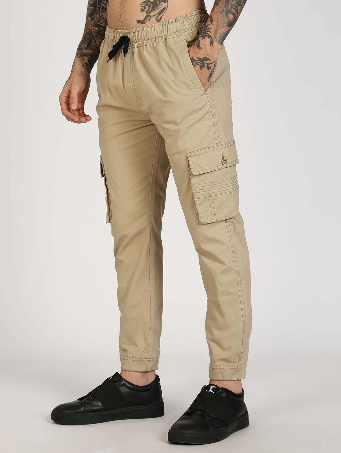 men solid mid rise regular fit jogger - 22084816 -  Standard Image - 2