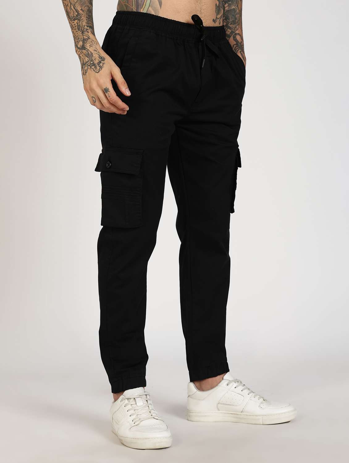 men solid mid rise regular fit jogger - 22084818 -  Standard Image - 2