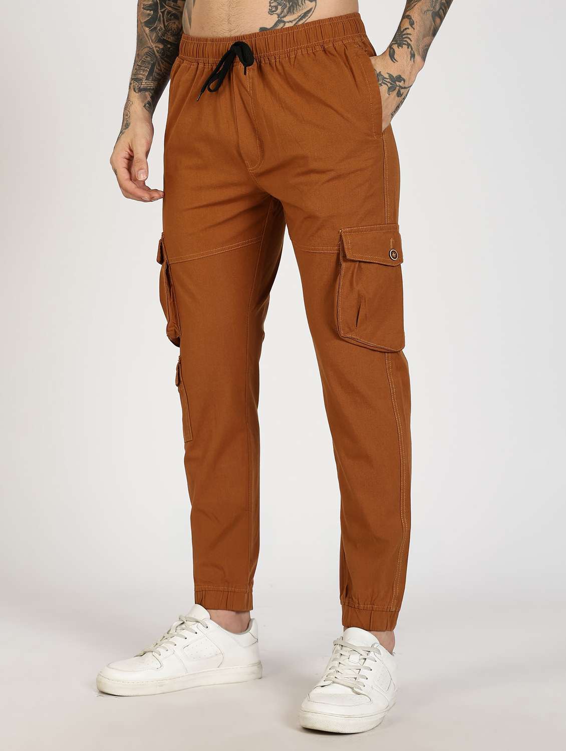 men solid mid rise regular fit jogger - 22084834 -  Standard Image - 2