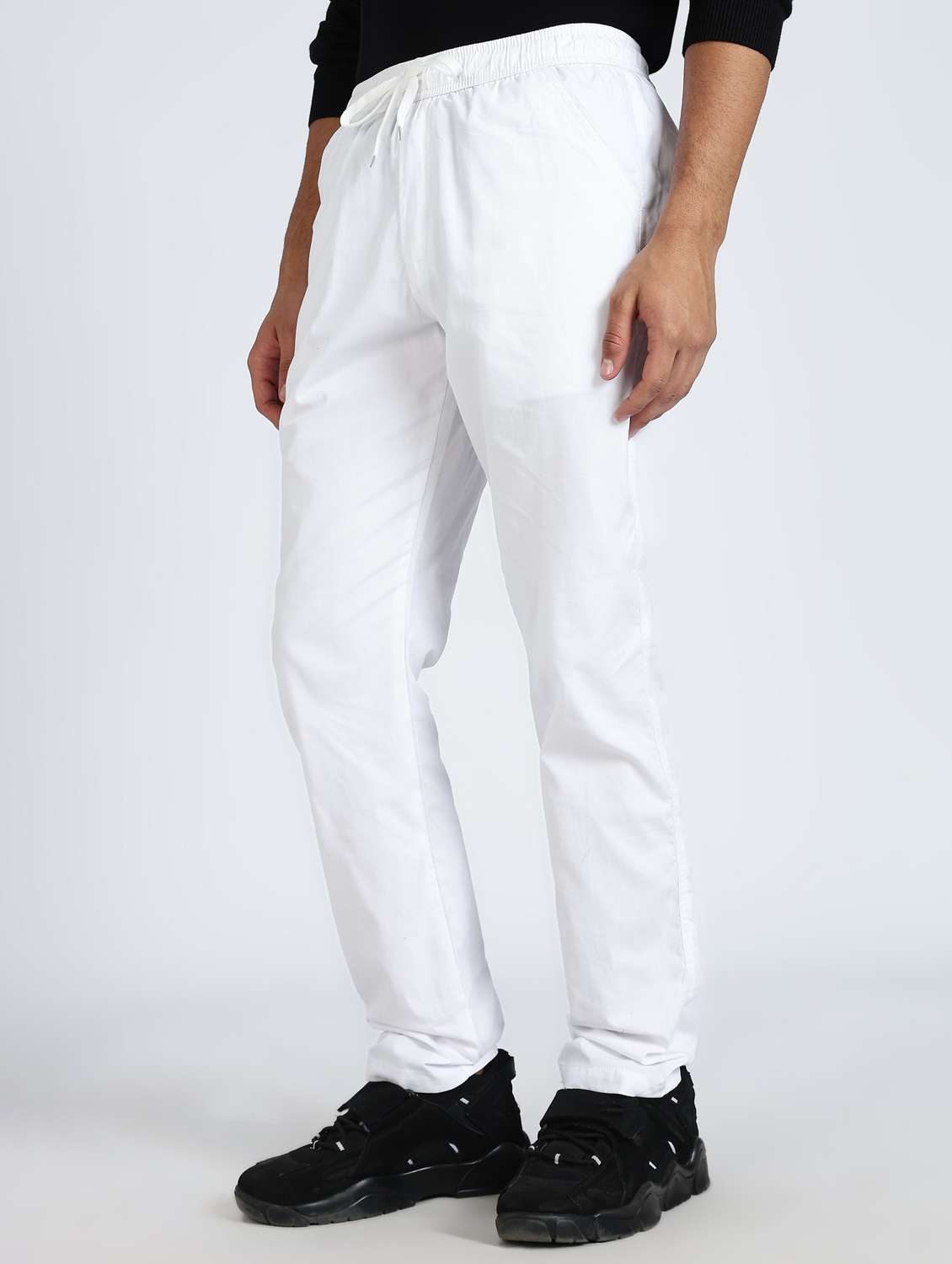 men solid mid rise chinos casual trouser - 22084863 - Standard Image - 2