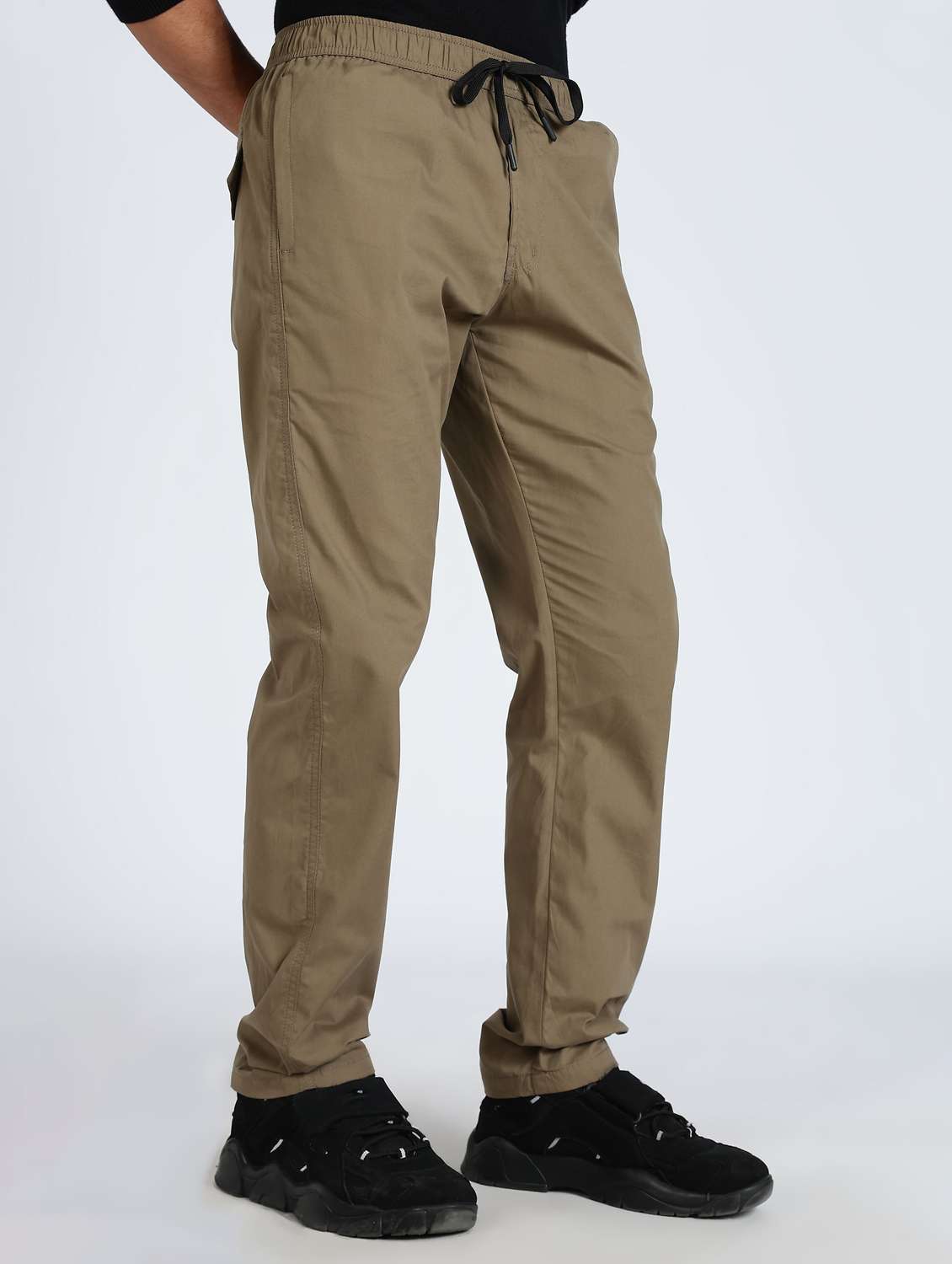 men solid mid rise chinos casual trouser - 22084865 -  Standard Image - 2