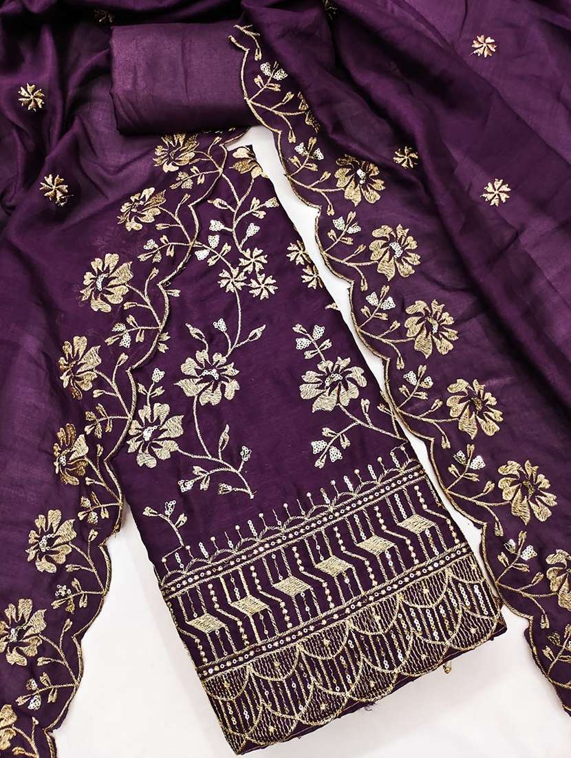 women solid with work unstitched suit set - 22085124 -  Standard Image - 2