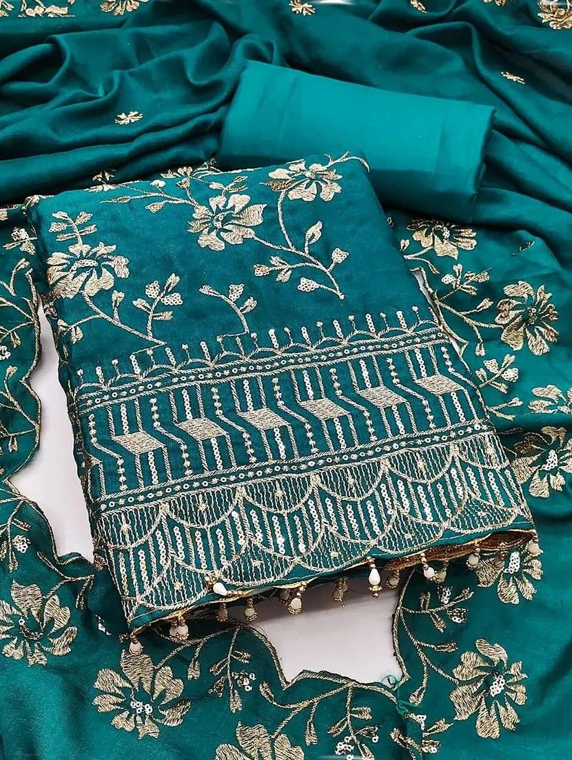 women solid with work unstitched suit set - 22085125 -  Standard Image - 2