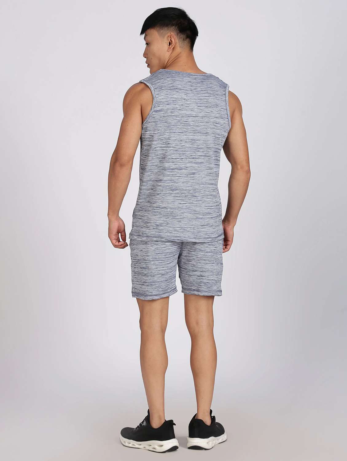 men melange t-shirt & shorts co-ord set - 22085153 -  Standard Image - 2