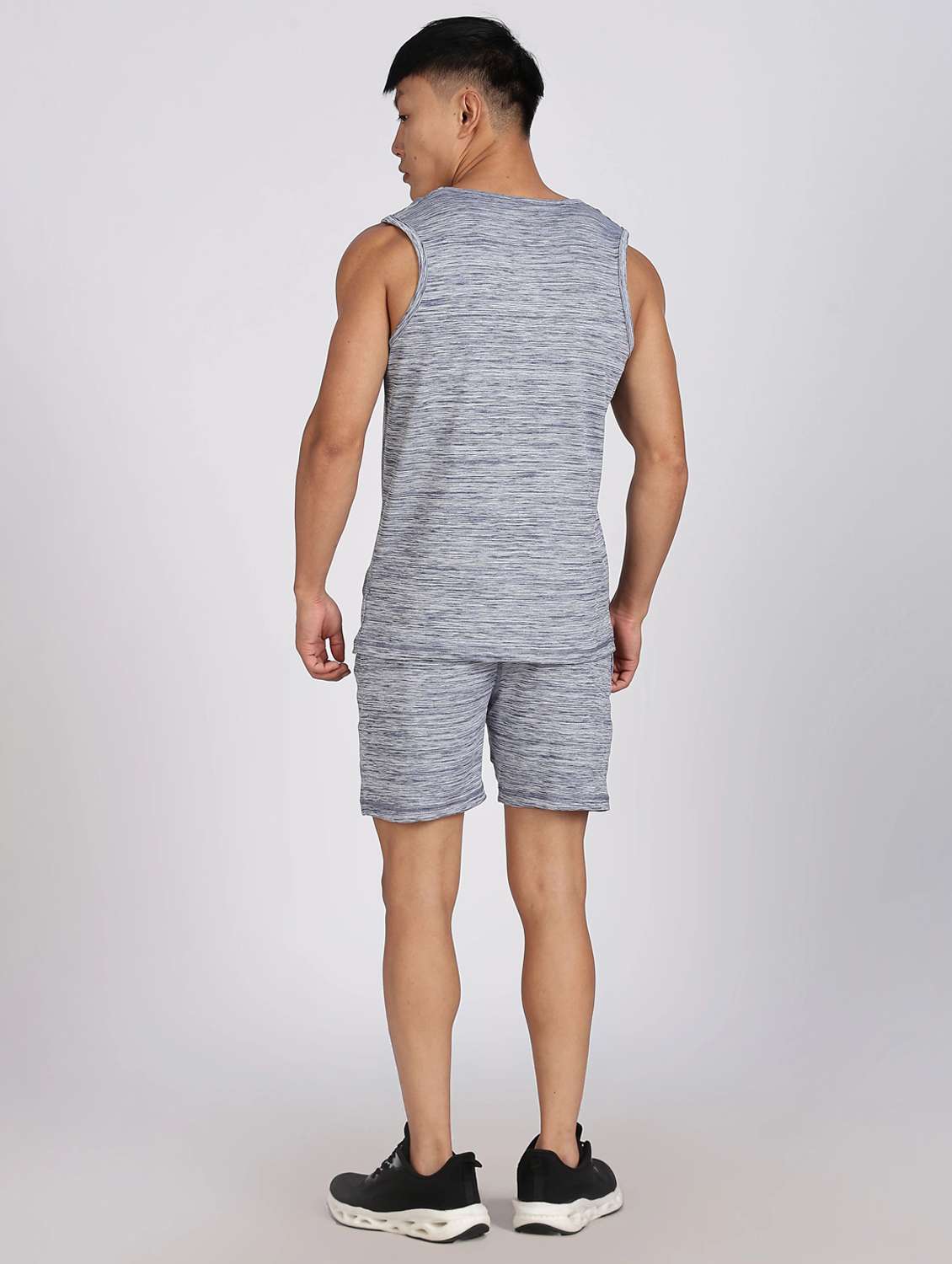 men melange t-shirt & shorts co-ord set - 22085155 -  Standard Image - 2