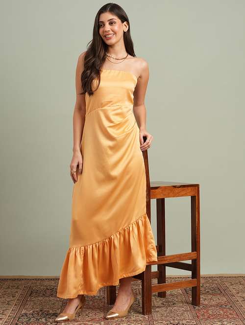 women solid tube tiered dress - 22085206 - Standard Image - 0