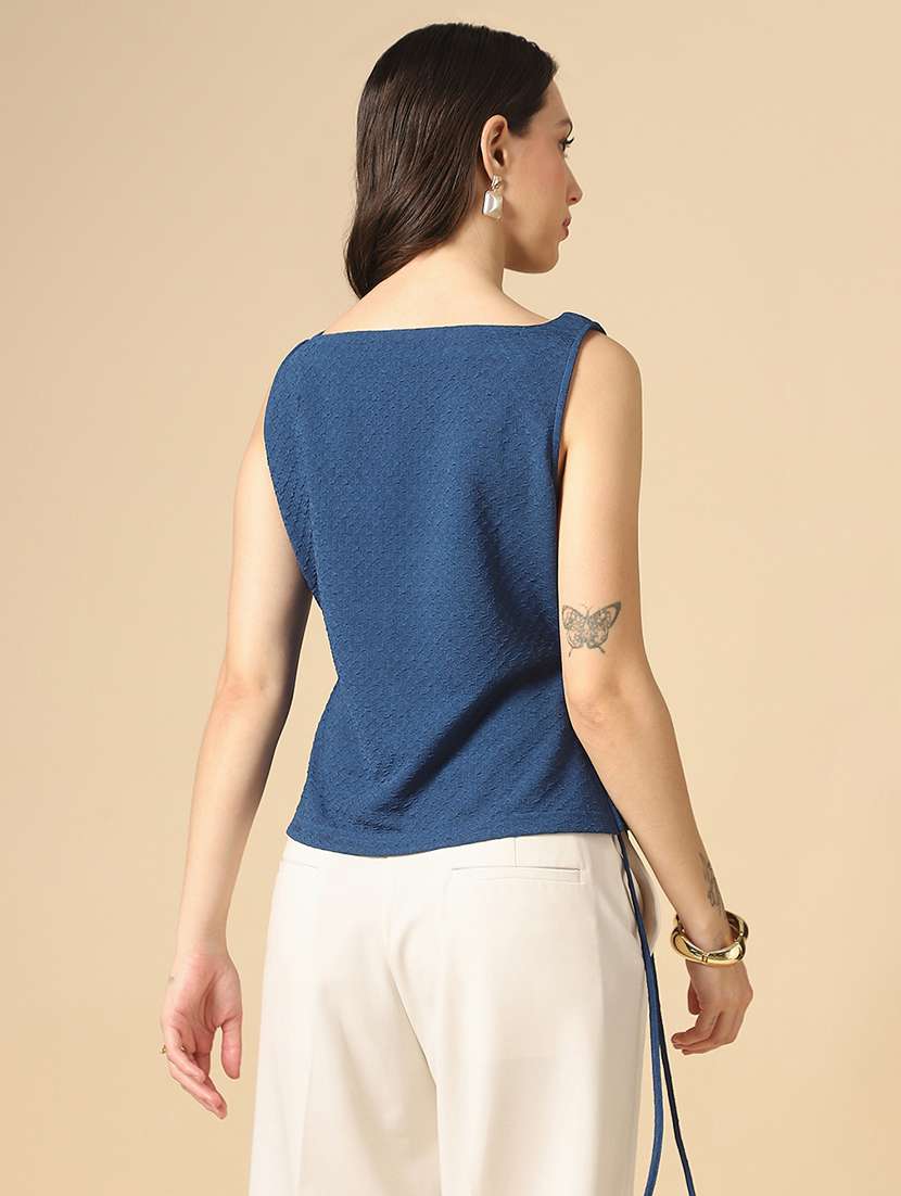 women solid sleeveless regular top - 22085213 - Standard Image - 2