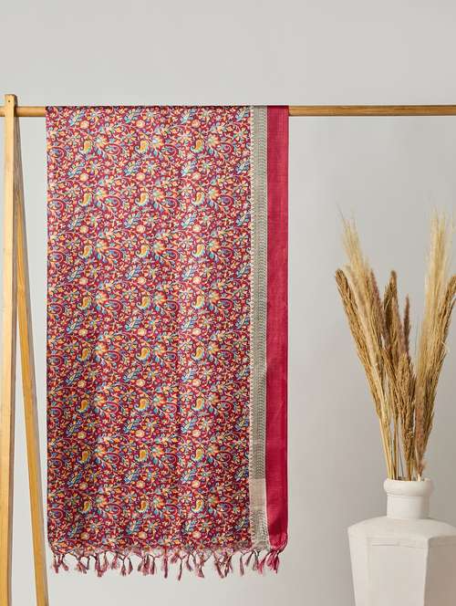 floral print silk dupatta casual wear - 22085225 - Standard Image - 0